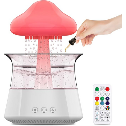 Umidificador Nuvem com Som de Chuva e Aromaterapia Castiliani, com cromoterapia e alívio para o ar seco

