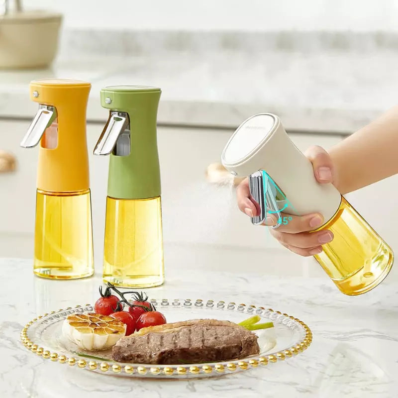 Borrifador de Azeite Dispenser Porta Azeite e Vinagre Castiliani, prático e elegante para temperar alimentos.

