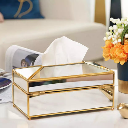 Caixa Porta Lenço Umedecido e Lenço de Papel de Espelhos Castiliani
