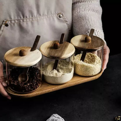 TerraGlass™ Jar Set – Wooden Lid Collection